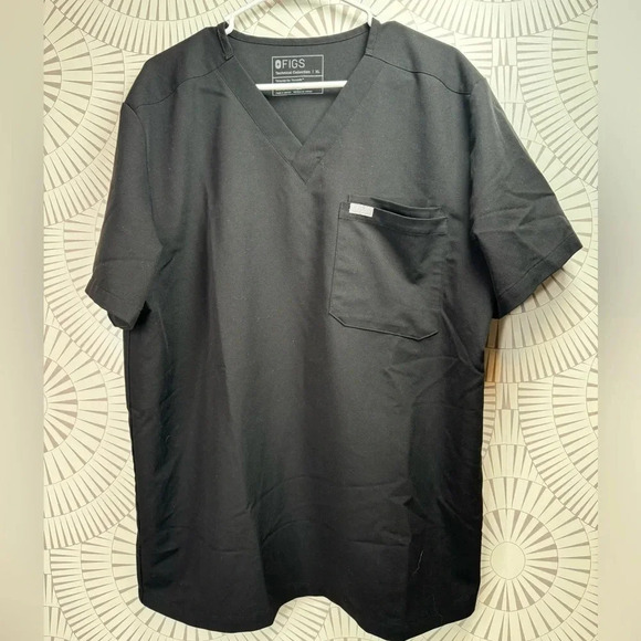 Figs Men’s Technical‎ Collection Black Leon Three Pocket Scrub Top XL - Picture 3 of 6
